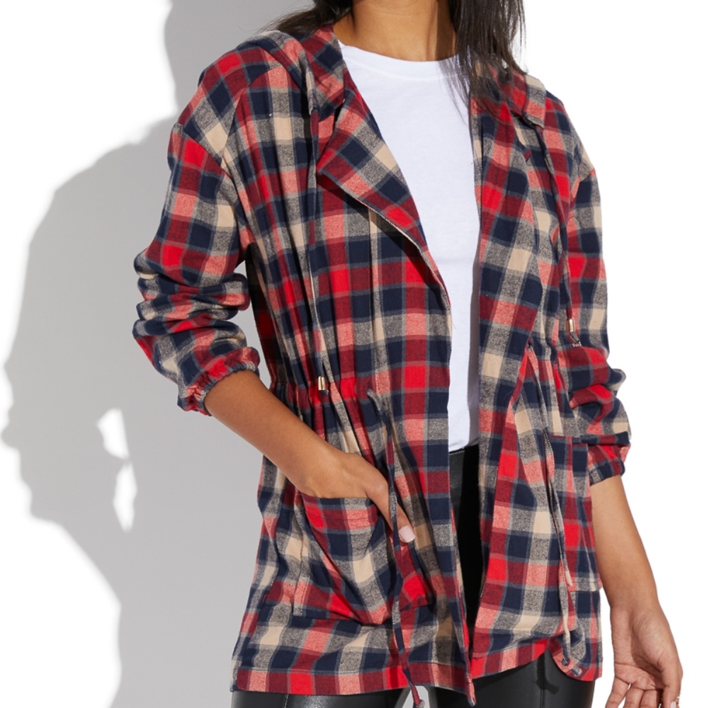 Hooded Plaid Jacket [NWT]